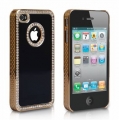 IPhone 4 case чехол Gold Diamond Bling Hard Case Black Черный