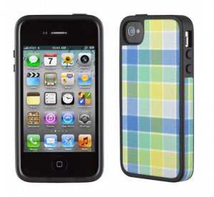 Iphone 4 4s    Speck HalfTone Plaid Blue/Yellow